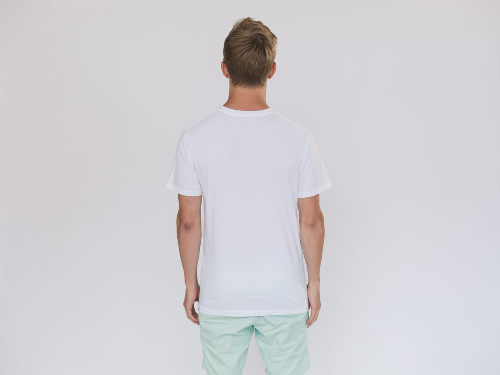Men make simple white T shirt